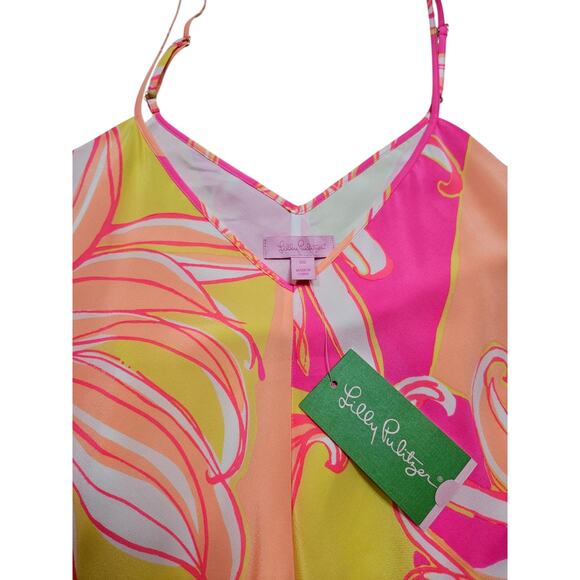 New Lilly Pulitzer Just a Splash Multicolor Spaghetti Straps Silk Clara Dress XS - Picture 6 of 11